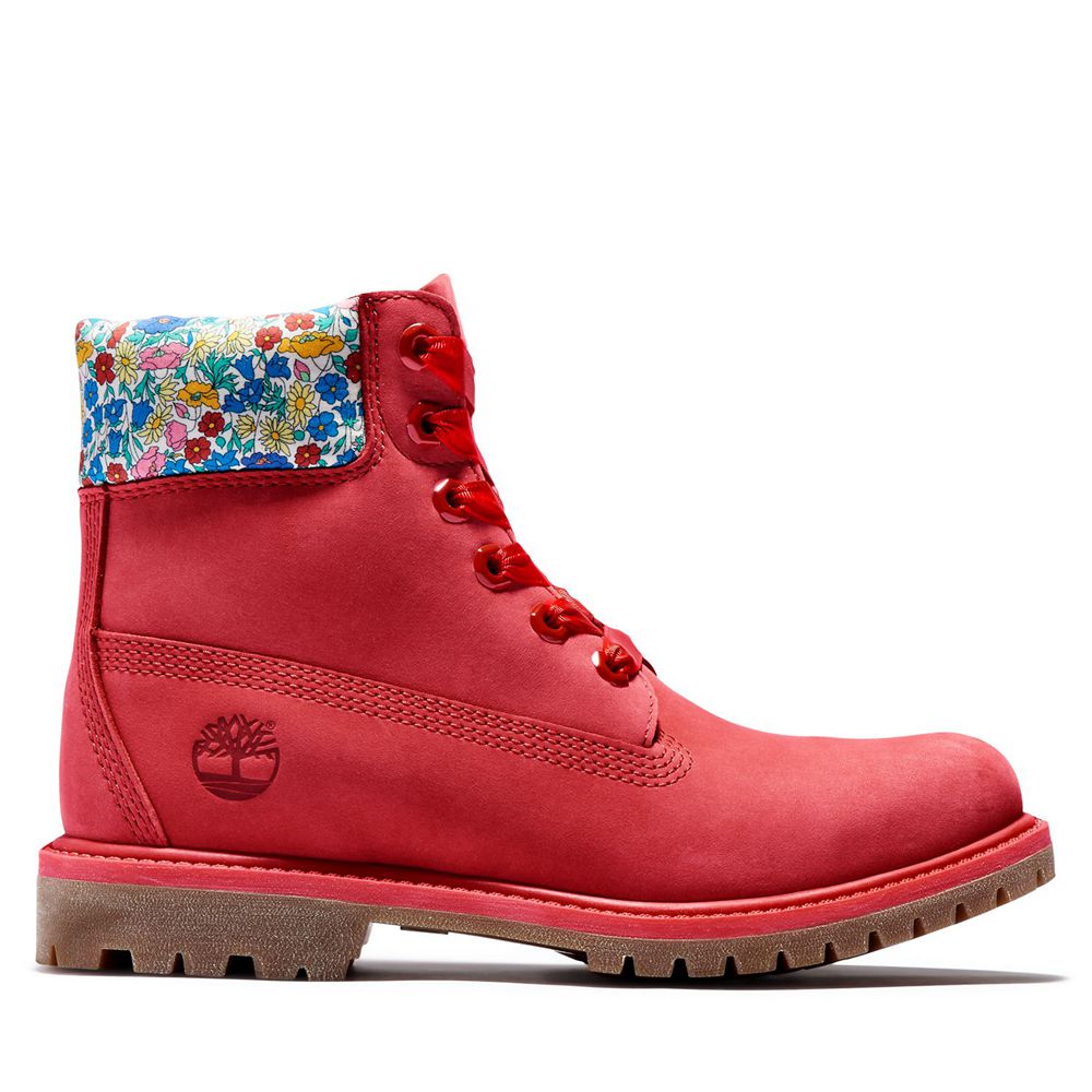 Bocanci 6-Inch Timberland Dama Rosii - Premium Waterproof Made With Liberty Fabric - Romania - WFRNM